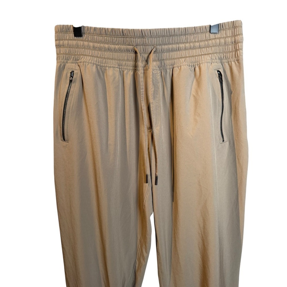 Athleta Camden Jogger Pants Tan 10 Zip Pocket Elastic Waist Travel Athleisure - Picture 5 of 11
